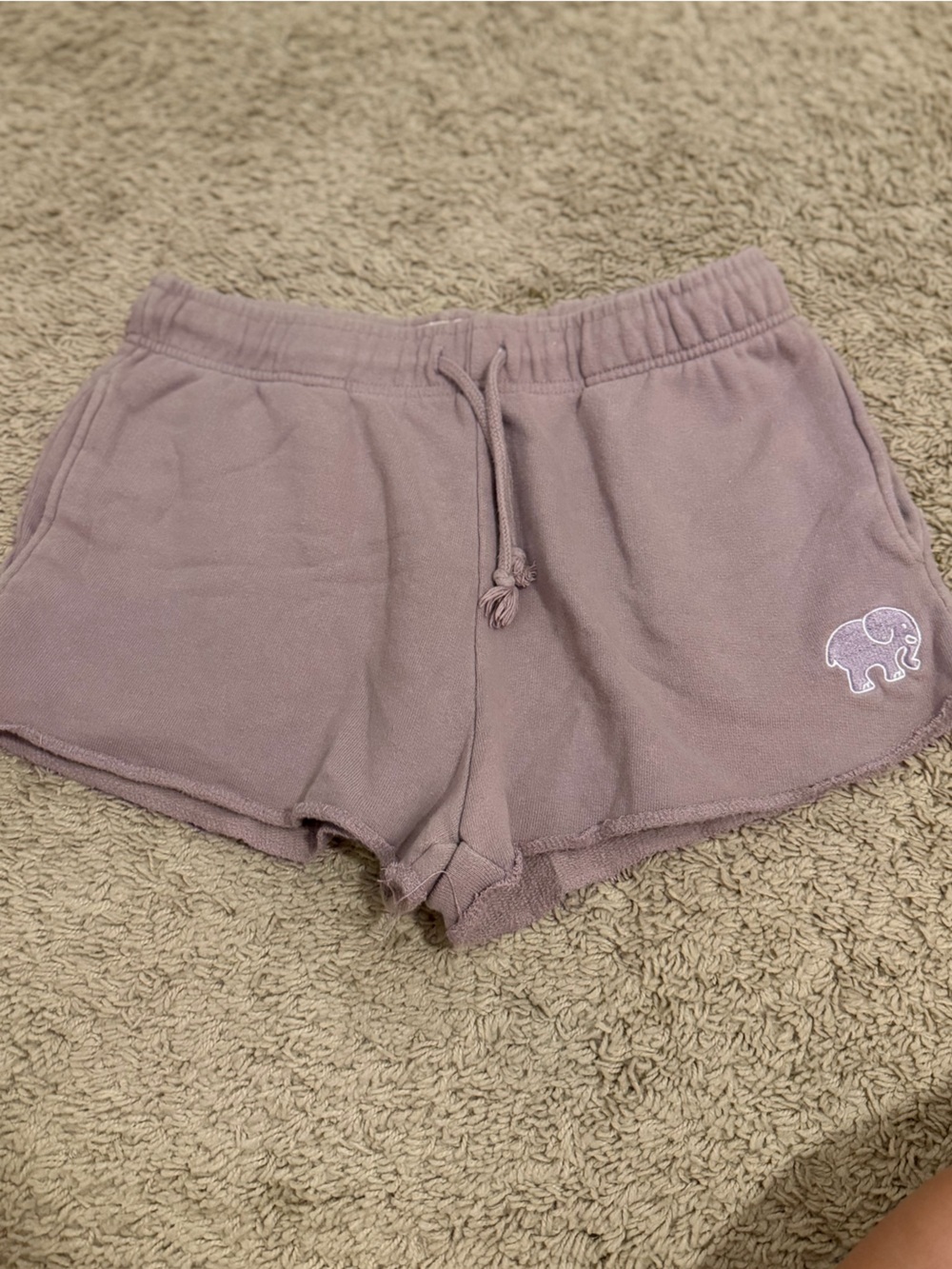 ivory ella mauve drawstring athletic shorts